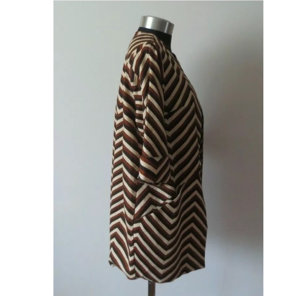 Eva Franco Chevron Car Coat in Brown Motif - Picture 4 of 9